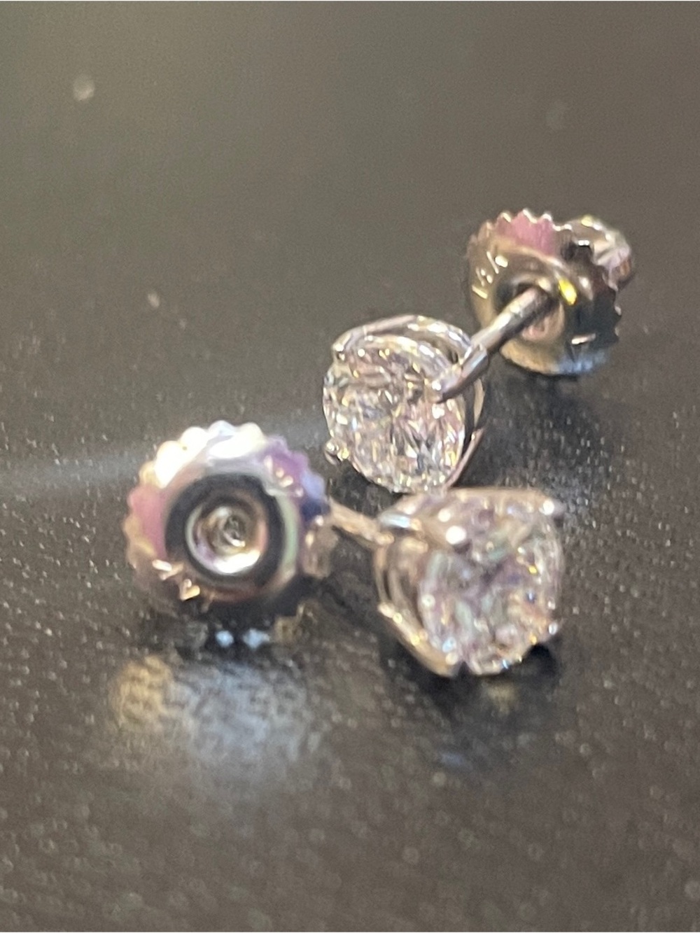 🤩 NWT 1 Full Caret 14K White Gold Lab-Grown Diamond Studs. IGI Authenticated.